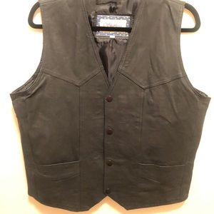 100% Leather Vest like new only worn once briefly